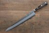 Seisuke AUS8 Hammered Sujihiki  240mm with Brown Pakka wood Handle - Japannywholesale