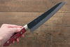 Seisuke Kurobeni Blue Super Hammered Kurouchi Gyuto  210mm Red Pakka wood Handle - Japannywholesale