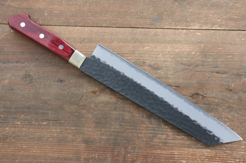 Seisuke Kurobeni Blue Super Hammered Kurouchi Kiritsuke Gyuto  240mm Red Pakka wood Handle - Japannywholesale