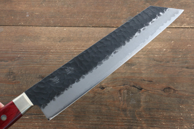 Seisuke Kurobeni Blue Super Hammered Kurouchi Kiritsuke Gyuto  240mm Red Pakka wood Handle - Japannywholesale