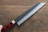 Seisuke Kurobeni Blue Super Hammered Kurouchi Kiritsuke Gyuto  210mm Red Pakka wood Handle - Japannywholesale