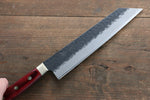 Seisuke Kurobeni Blue Super Hammered Kurouchi Kiritsuke Gyuto  210mm Red Pakka wood Handle - Japannywholesale