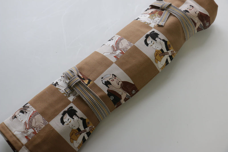 Japanese Style Knife Roll Chakabuki Ura Goldkamon 4 Pockets - Japannywholesale