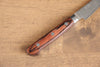 Seisuke Mokusei ZA-18 Mirrored Finish Damascus Petty-Utility  80mm Brown Pakka wood Handle - Japannywholesale