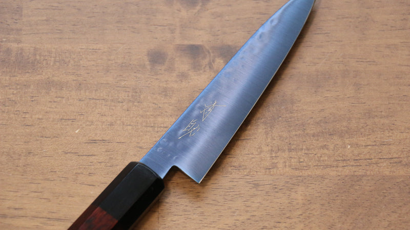 Seisuke SK-85 Ion plating Hammered Petty-Utility  120mm Red Pakka wood Handle - Japannywholesale