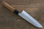 Sakai Takayuki Silver Steel No.3 Nashiji Santoku  170mm Black Persimmon Handle - Japannywholesale