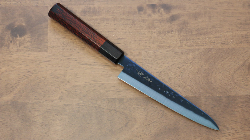 Seisuke SK-85 Ion plating Hammered Petty-Utility  150mm Red Pakka wood Handle - Japannywholesale