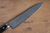 Seisuke Kagami AUS10 Mirrored Finish Damascus Gyuto  210mm Black Pakka wood Handle - Japannywholesale