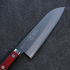 Seisuke Blue Super Migaki Finished Santoku  170mm Red and Black Pakka wood Handle - Japannywholesale