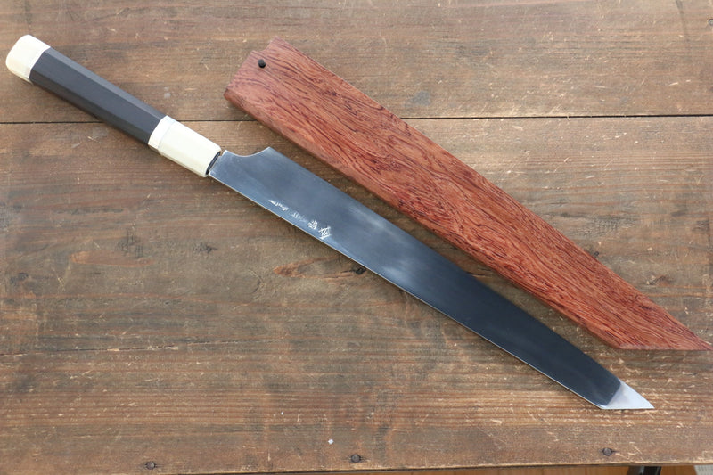 Sakai Takayuki Blue Steel No.1 Yanagiba  300mm Chinese Quince with Triple Ring Handle with Sheath - Japannywholesale