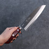 Seisuke Blue Super Migaki Finished Santoku  170mm Red and Black Pakka wood Handle - Japannywholesale