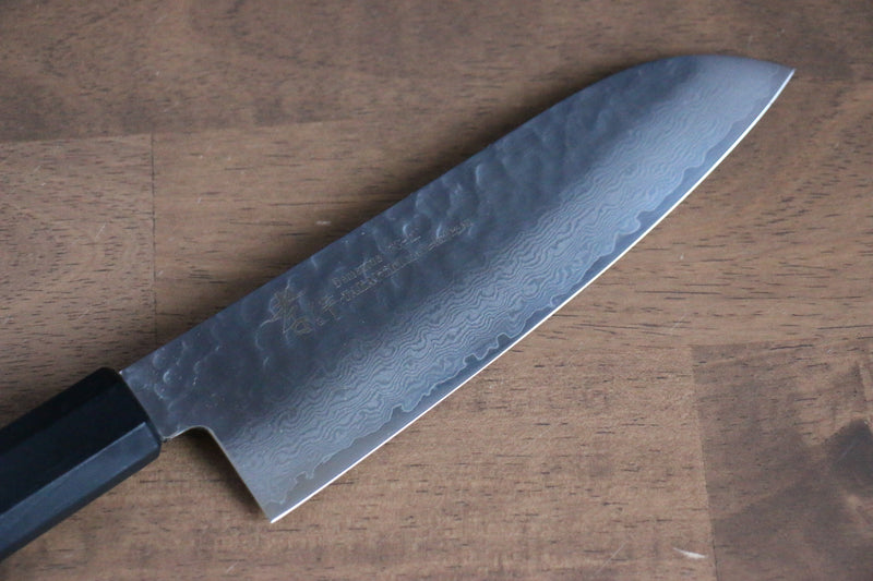 Sakai Takayuki Nanairo VG10 33 Layer Santoku  180mm ABS resin(Black Lacquered) Handle - Japannywholesale