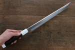 Sakai Takayuki Genbu Honyaki White Steel No.2 Sakimaru Yanagiba  300mm Ebony with Double Ring Handle with Sheath - Japannywholesale