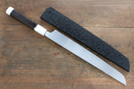 Sakai Takayuki Genbu Honyaki White Steel No.2 Sakimaru Yanagiba  300mm Ebony with Double Ring Handle with Sheath - Japannywholesale