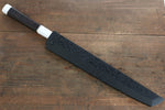 Sakai Takayuki Genbu Honyaki White Steel No.2 Sakimaru Yanagiba  300mm Ebony with Double Ring Handle with Sheath - Japannywholesale