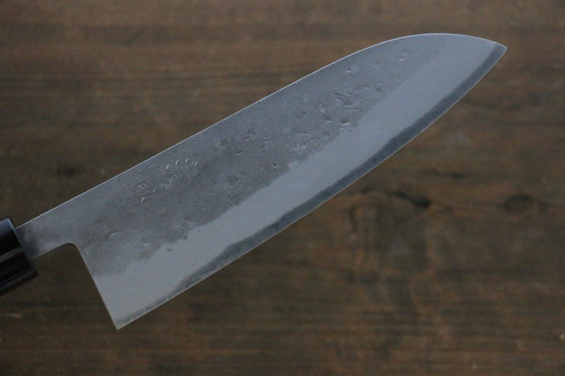 Seisuke Blue Steel No.2 Nashiji Santoku  165mm Chestnut Handle - Japannywholesale