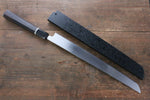 Sakai Takayuki Honyaki Blue Steel No.2 Mirrored Finish Sakimaru Takohiki  300mm Ebony with Ring Handle with Sheath - Japannywholesale