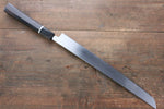 Sakai Takayuki Honyaki Blue Steel No.2 Mirrored Finish Sakimaru Takohiki  300mm Ebony with Ring Handle with Sheath - Japannywholesale