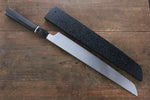 Sakai Takayuki Genbu Honyaki White Steel No.2 Sakimaru Yanagiba  300mm Ebony with Ring Handle with Sheath - Japannywholesale