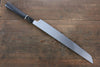 Sakai Takayuki Genbu Honyaki White Steel No.2 Sakimaru Yanagiba  300mm Ebony with Ring Handle with Sheath - Japannywholesale