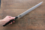 Sakai Takayuki Genbu Honyaki White Steel No.2 Sakimaru Yanagiba  300mm Ebony with Ring Handle with Sheath - Japannywholesale