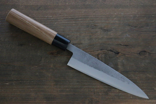 Seisuke Blue Steel No.2 Nashiji Petty-Utility  135mm Chestnut Handle - Japannywholesale