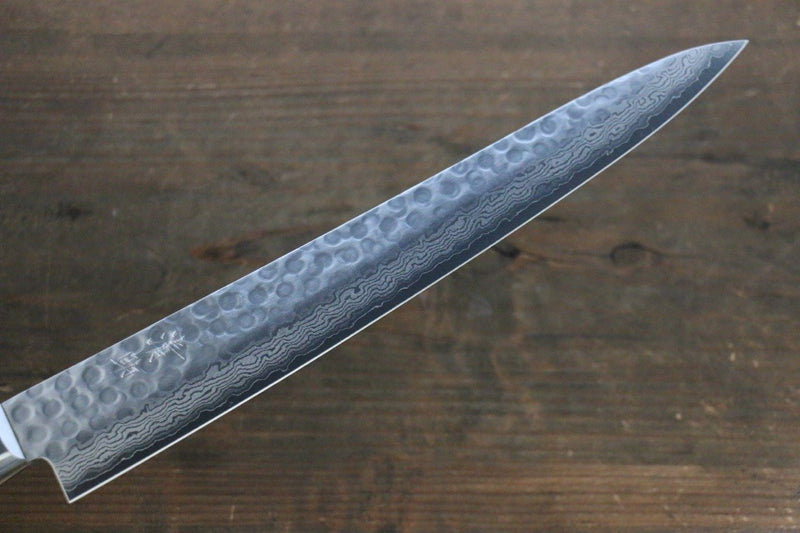 Seisuke VG10 17 Layer Damascus sujihiki  240mm Mahogany Handle - Japannywholesale