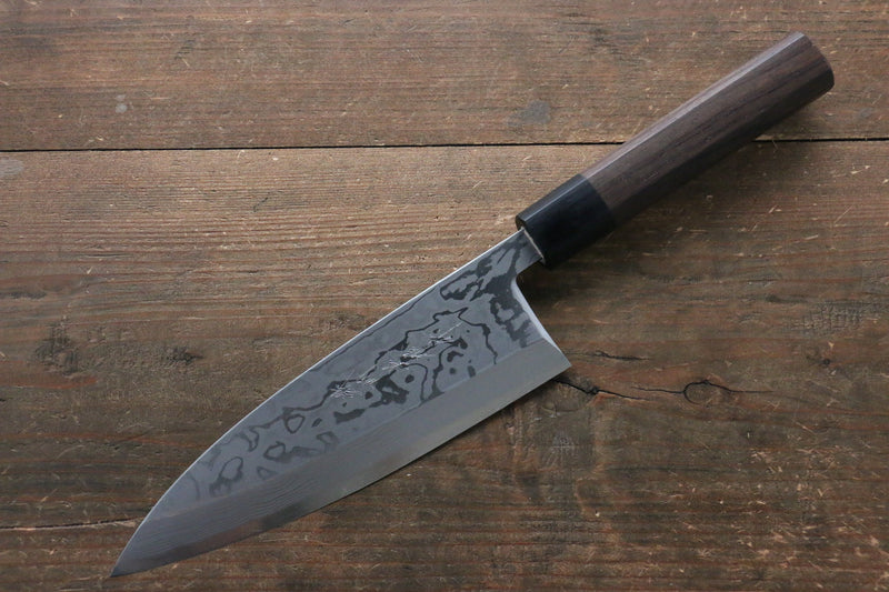 Hideo Kitaoka [Left Handed] Blue Steel No.2 Damascus Deba  180mm Shitan Handle - Japannywholesale