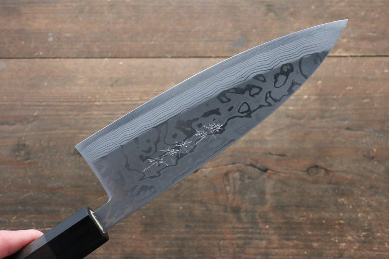 Hideo Kitaoka [Left Handed] Blue Steel No.2 Damascus Deba  180mm Shitan Handle - Japannywholesale