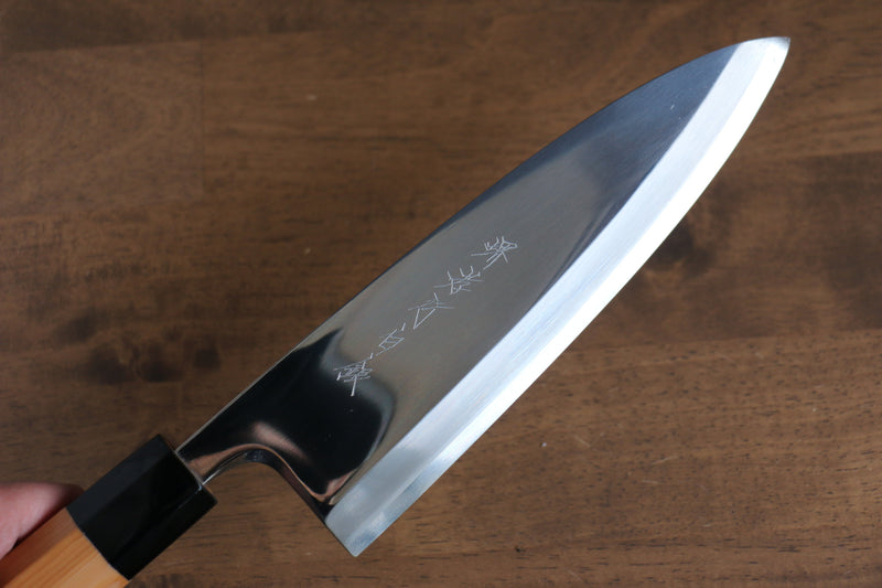 Sakai Takayuki Hakugin INOX Mirrored Finish Deba  210mm Yew tree Handle - Japannywholesale