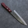 Seisuke Blue Super Hammered Santoku  165mm Red Pakka wood Handle - Japannywholesale