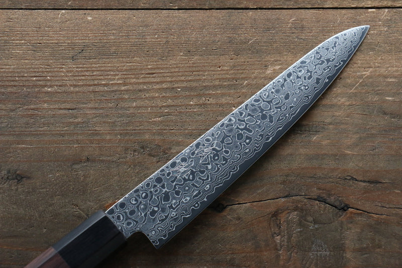 Seisuke AUS10 Damascus Petty-Utility  150mm Shitan Handle - Japannywholesale