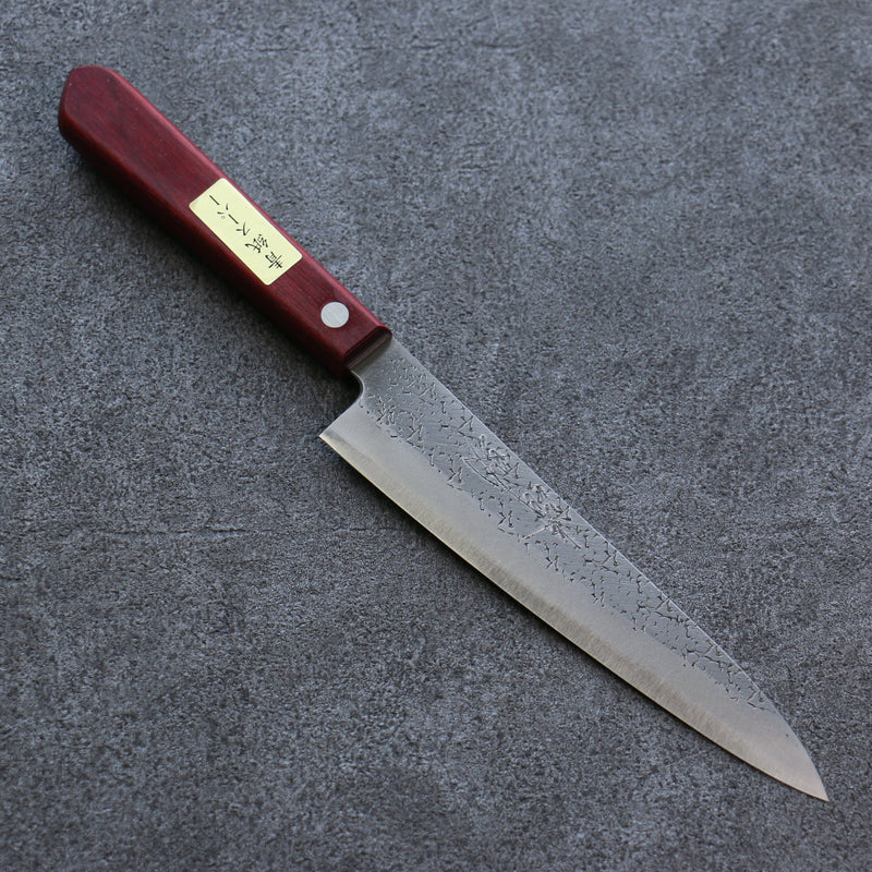 Seisuke Blue Super Hammered Petty-Utility  150mm Red Pakka wood Handle - Japannywholesale