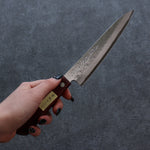 Seisuke Blue Super Hammered Petty-Utility  150mm Red Pakka wood Handle - Japannywholesale