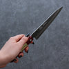 Seisuke Blue Super Hammered Petty-Utility  150mm Red Pakka wood Handle - Japannywholesale