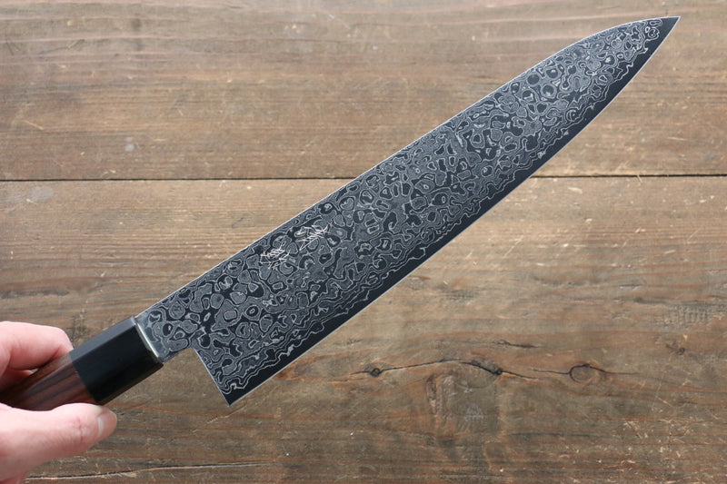 Seisuke AUS10 Damascus Gyuto  240mm Shitan Handle - Japannywholesale