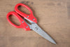 Stainless Steel Kitchen Scissors  Red Plastic Handle - Japannywholesale