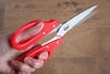 Stainless Steel Kitchen Scissors  Red Plastic Handle - Japannywholesale