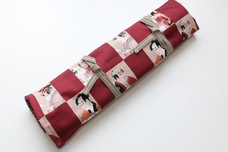 Japanese Style Knife Roll Akakabuki-Ura-Akakasuri 4 Pockets - Japannywholesale