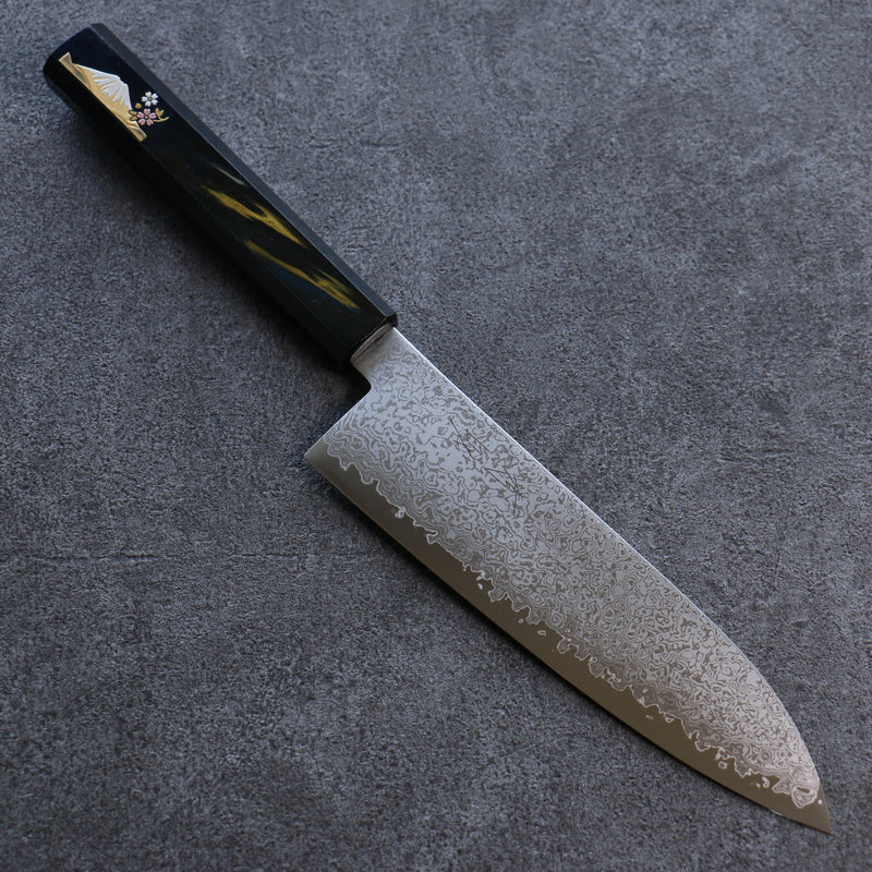 Seisuke VG10 Damascus Santoku  180mm Fuji Lacquered Handle - Japannywholesale