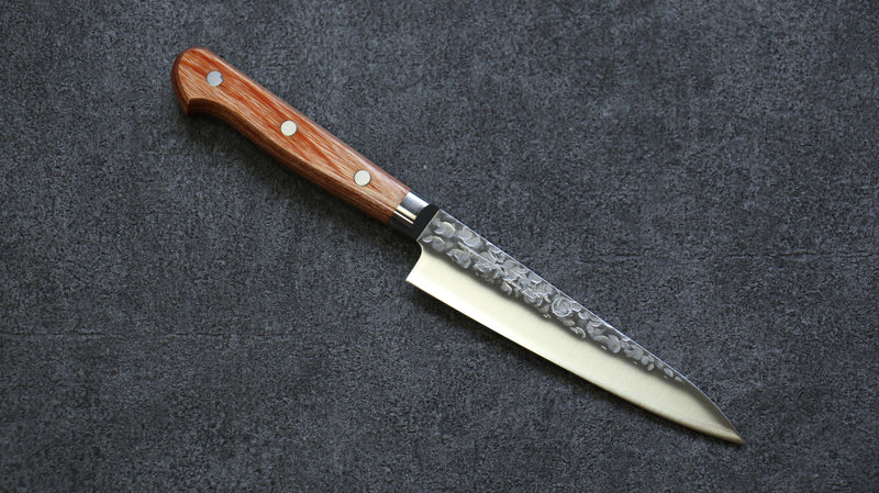 Takamura Knives Chromax Steel Hammered Petty-Utility  130mm Brown Pakka wood Handle - Japannywholesale