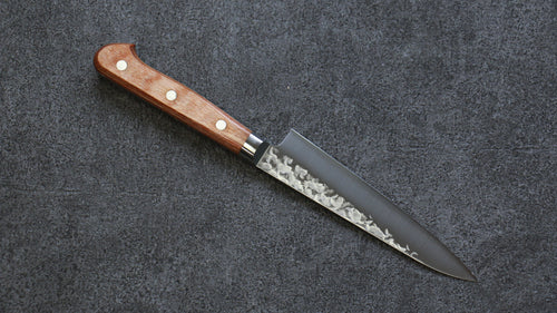 Takamura Knives Chromax Steel Hammered Petty-Utility  130mm Brown Pakka wood Handle - Japannywholesale