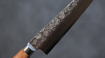 Takamura Knives Chromax Steel Hammered Petty-Utility  130mm Brown Pakka wood Handle - Japannywholesale