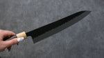 Seisuke Shitan Blue Super Hammered Kurouchi Gyuto  240mm Shitan Handle - Japannywholesale