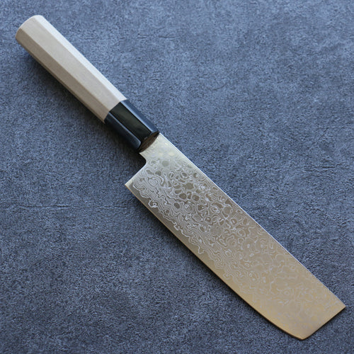 Misuzu AUS10 Damascus Migaki Finished Nakiri  165mm Magnolia Handle - Japannywholesale