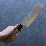 Misuzu AUS10 Damascus Migaki Finished Nakiri  165mm Magnolia Handle - Japannywholesale