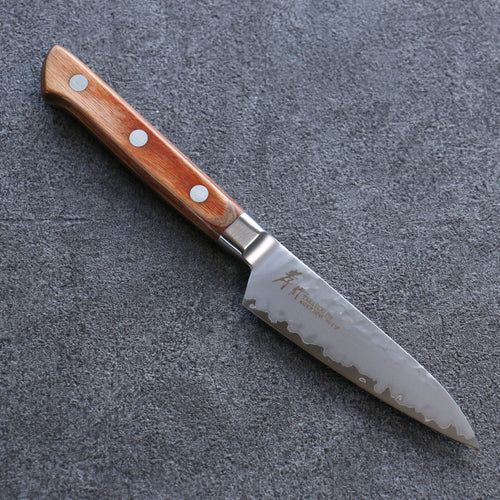 Sakai Takayuki VG5 Hammered Petty-Utility  90mm Brown Pakka wood Handle - Japannywholesale