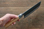 Masakage Masakage Mizu Blue Steel No.2 Black Finished Nakiri  170mm with American Cherry Handle - Japannywholesale