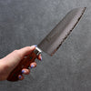 Sakai Takayuki VG5 Hammered Santoku  175mm Brown Pakka wood Handle - Japannywholesale