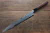 Hideo Kitaoka [Left Handed] Blue Steel No.2 Damascus Yanagiba  300mm with Shitan Handle - Japannywholesale